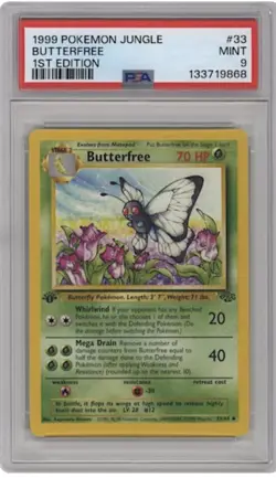 1999 Pokemon Butterfree, 1st Ed. Jungle #33 , PSA 9 Mint - Image 1