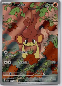 Pokemon Pansear 099/086 Sv: White Flare Illustration Rare Full Art Holo TCG - Image 1