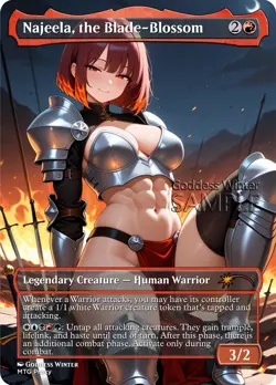 MTG - Najeela, the Blade-Blossom - Fanart Borderless Style - EDH / Playtest - Image 1
