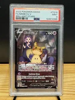 Pokemon Brilliant Stars Mimikyu V TG16 Ultra Rare Full Art Holo PSA 9 - Image 1