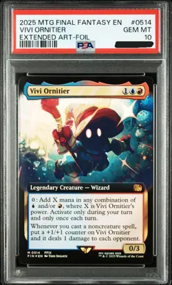 PSA 10 MTG Final Fantasy Vivi Ornitier Extended Art Foil EN #0514 GEM MINT - Image 1
