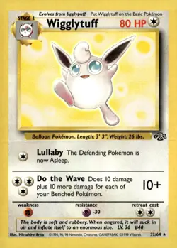 Wigglytuff (32) Rare Jungle 32/64 LP Pokemon TCG - Image 1