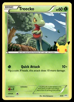 Treecko - 3/25 Normal McDonald's 25th Anniversary Promos 003/025 NM Pokemon TCG - Image 1