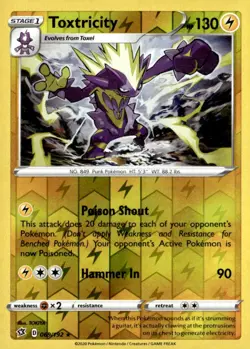 Toxtricity Rare Reverse Holo SWSH02: Rebel Clash 069/192 Pokemon TCG - Image 1