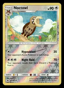 Noctowl Uncommon Reverse Holo SM - Burning Shadows 107/147 NM Pokemon TCG - Image 1