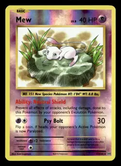 Mew Holo Rare Reverse Holo XY - Evolutions 53/108 LP Pokemon TCG - Image 1