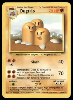 Dugtrio Rare Base Set 019/102 LP Pokemon TCG - Image 1