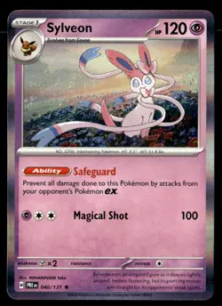 Sylveon Rare Holo SV: Prismatic Evolutions 040/131 NM Pokemon TCG - Image 1