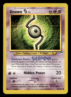 Unown [S] Common Unlimited Neo Destiny 087/105 MP Pokemon TCG - Image 1