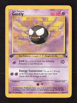 Gastly Uncommon 1st Edition Fossil 33/62 HP Pokemon TCG - Image 1