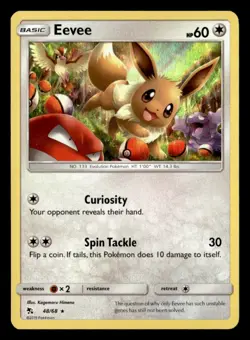 Eevee (48) Holo Rare Hidden Fates 48/68 LP Pokemon TCG - Image 1