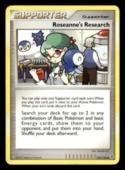 Roseanne's Research Uncommon Normal Secret Wonders 125/132 LP Pokemon TCG - Image 1