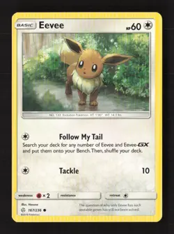 Eevee Common Normal SM - Cosmic Eclipse 167/236 LP Pokemon TCG - Image 1