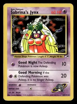 Sabrina's Jynx Uncommon Unlimited Gym Heroes 059/132 HP Pokemon TCG - Image 1