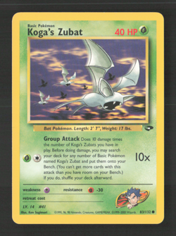 Koga's Zubat Common Unlimited Gym Challenge 083/132 LP Pokemon TCG - Image 1