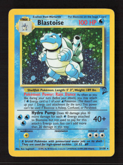 Blastoise Holo Rare Holo Base Set 2 002/130 LP Pokemon TCG - Image 1