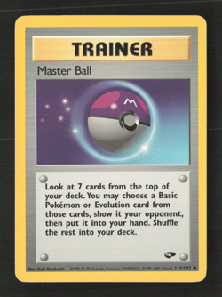Master Ball Uncommon Unlimited Gym Challenge 116/132 LP Pokemon TCG - Image 1