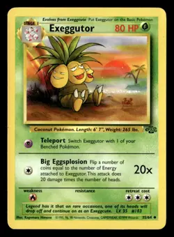 Exeggutor Uncommon Unlimited Jungle 35/64 HP Pokemon TCG - Image 1
