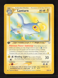 Lanturn Uncommon 1st Edition Neo Revelation 32/64 LP Pokemon TCG - Image 1