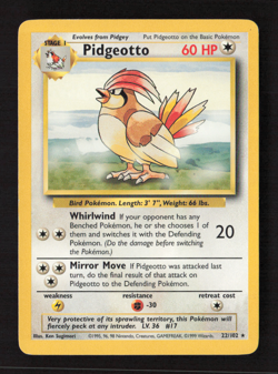 Pidgeotto Rare Base Set 022/102 LP Pokemon TCG - Image 1