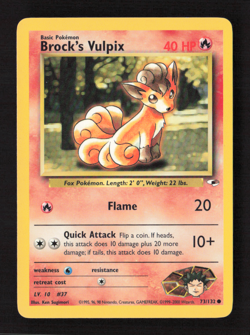 Brock's Vulpix Common Unlimited Gym Heroes 073/132 LP Pokemon TCG - Image 1