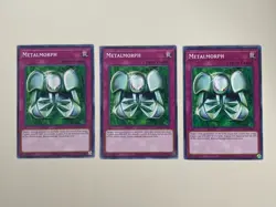 Yugioh - Metalmorph x 3 - NM - Plus Free Holo Card - Image 1