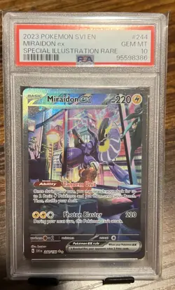 Miraidon EX Scarlet & Violet Base Set Pokemon Card 244/198 SIR - PSA 10 - Image 1