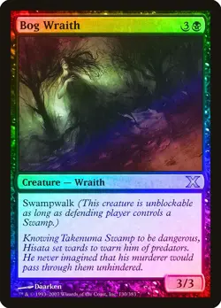 Bog Wraith FOIL 10th Edition PLD Black Uncommon MAGIC GATHERING CARD ABUGames - Image 1