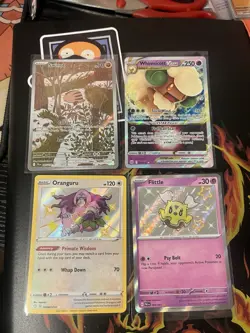 Pokemon TCG CUTE Lot Swinub Whimsicott VSTAR Oranguru Flittle Holo Cards (4) - Image 1
