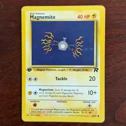 1st Edition Magnemite 60/82 Common Team Rocket Pokemon Card - Image 1