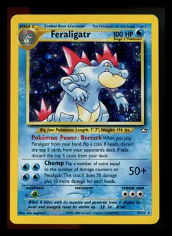 #3 Feraligatr 4/111 Neo Genesis 2000 Holo Rare WOTC Pokemon Card TCG - Image 1