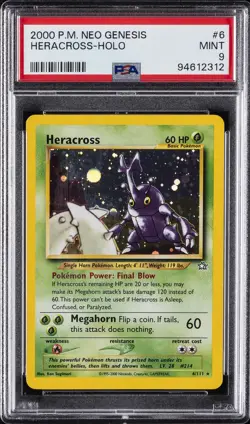 2000 POKEMON NEO GENESIS #6 HERACROSS-HOLO PSA 9 - Image 1