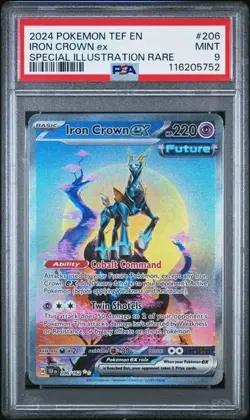 Pokemon - Temporal Forces 2024 - Iron Crown ex 206/162 - SIR - PSA 9 - Image 1