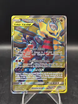 Pokemon TCG Garchomp & Giratina GX 228/236 Tag Team Full Art Holo NM - Image 1