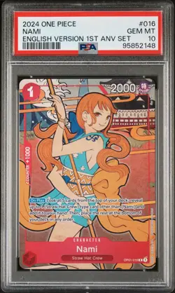 Bandai Nami OP01-016R English Version 1st Anniversary Set Special Foil PSA 10 - Image 1