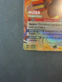 Disney Lorcana Challenge Mulan Charging Ahead HoloFoil Promo Card 7/C2 EN 8 - Image 2
