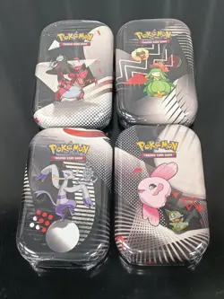4 Total- Pokemon Black Bolt White Flare Mini Tin - Brand New Sealed- In Hand - Image 1