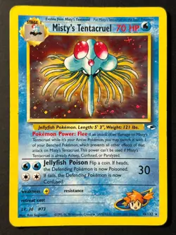 Misty's Tentacruel 10/132 Gym Heroes Holo Rare - Pokemon Card MP - Image 1