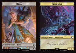 Hero // Elemental - Foil Token FIN LP MTG - Image 1
