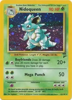 Moderately Played, English Pokemon Holo Nidoqueen - 12/130 - Holo Rare - Unlimit - Image 1