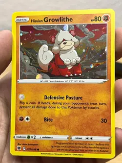 Deck Exclusives Hisuian Growlithe (Cosmos Holo Swirl) 70/189 Promo Pokemon NM/M - Image 1