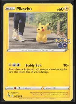 Pikachu 027/078 Common Pokemon GO Pokemon Lightly Played - Image 1