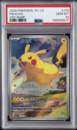 2025 POKEMON SIMPLIFIED CHINESE 151 C-COLLECTION 151 ART RARE PIKACHU PSA 10 - Image 1