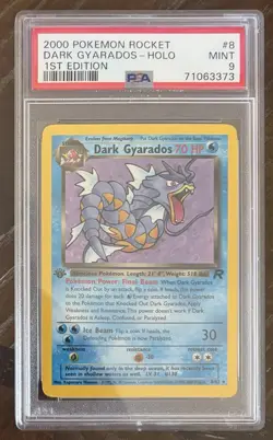 Pokemon 2000 Team Rocket Dark Gyarados 8/82 1st Edition Holo PSA 9 Rare - Image 1