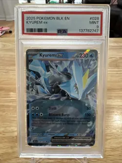 2025 Pokemon BLK EN Kyurem ex #028 PSA 9 MINT - Image 1