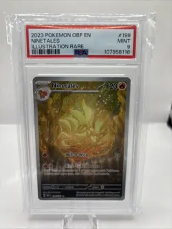 Pokemon Obsidian Flames Ninetales 199/197 Illustration Rare PSA 9 - Image 1