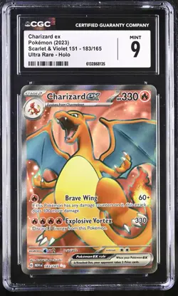 2023 Pokemon Scarlet & Violet 151 Charizard ex #183/165 Full Art Mint CGC 9! - Image 1