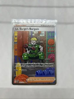 Pokemon TCG Mega Evolutions Trainer Lt. Surge's Bargain Card 185/132 NM - Image 1