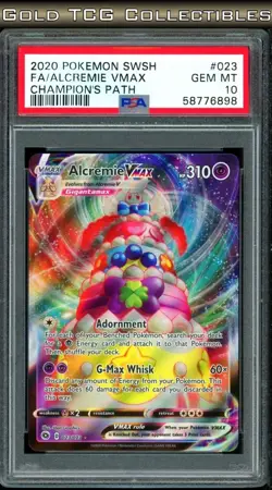 PSA 10 ⭐ Pokemon Alcremie V 023 Full Art Champion's Path Graded Card - Image 1