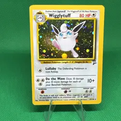 Pokemon TCG Wigglytuff 19/130 Base Set 2 Holo Rare Vintage WOTC LP/MP - Image 1